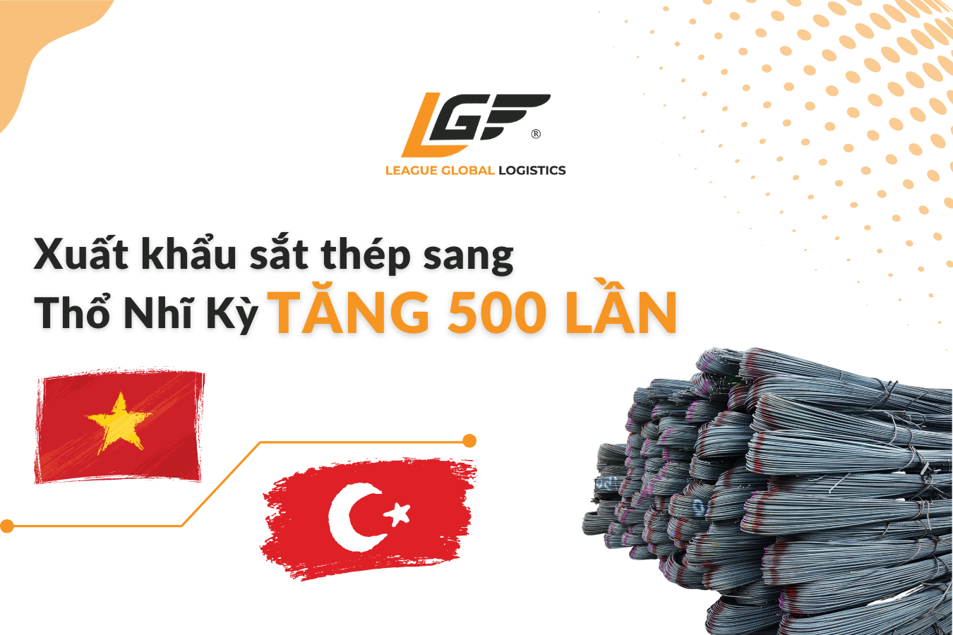 Xuất khẩu sắt thép sang Thổ Nhĩ Kỳ tăng 500 lần