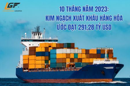 10 tháng năm 2023: Kim ngạch xuất khẩu hàng hóa ước đạt 291,28 tỷ USD